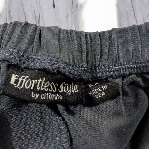 Effortless Style By Citiknits Womens Dark Gray Elastic Waist Pants STretch USA - Picture 3 of 8